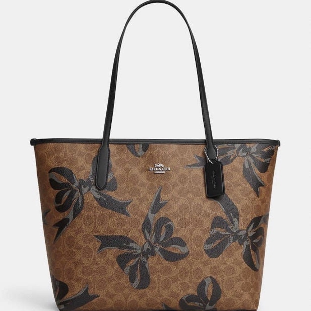 Coach Black Bow City Tote